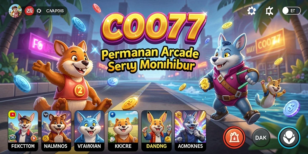 Screenshot COO77 menampilkan aksi cepat dalam permainan Arcade.