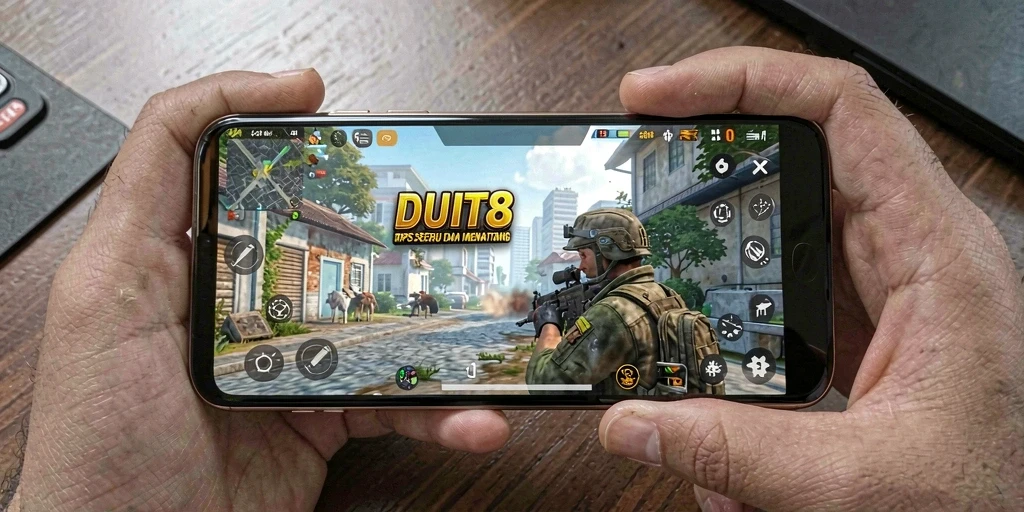 Tampilan gameplay DUIT8 yang mengesankan dengan aksi TPS yang mendebarkan.