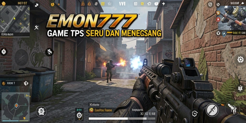 Tangkapan layar gameplay EMON777 menunjukkan aksi seru dalam pertempuran TPS.