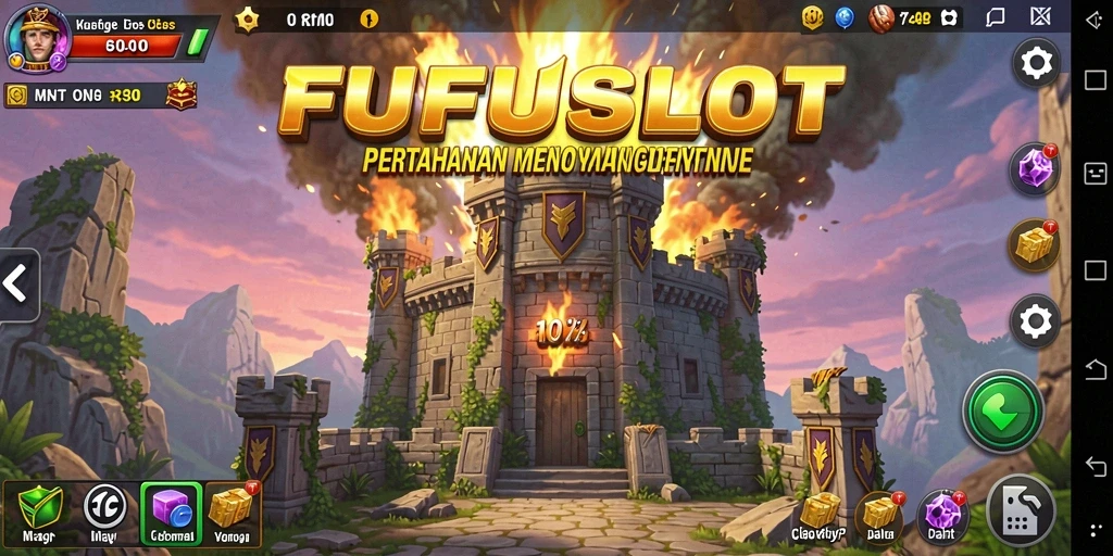 Tampilan gameplay yang seru dan strategi menara yang mendebarkan di FUFUSLOT.