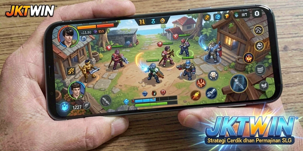 Tampilan gameplay menegangkan di JKTWIN dengan strategi SLG yang cerdas.