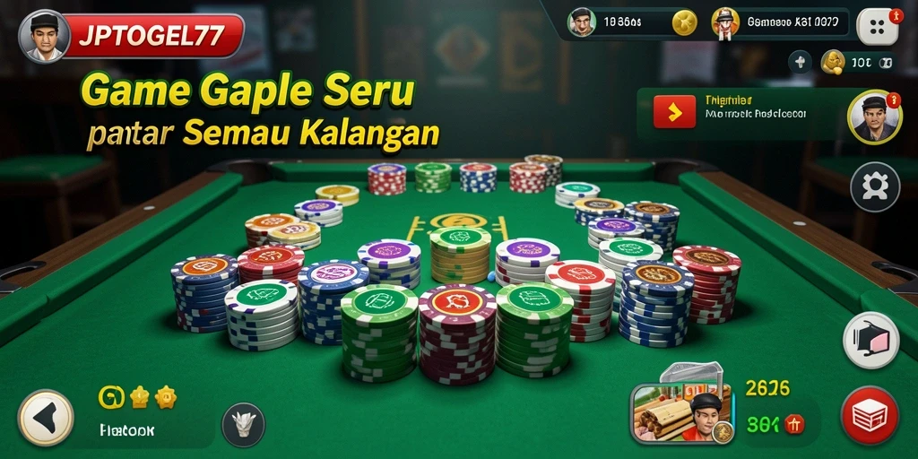 Tampilan menarik dari permainan Gaple di JPTOGEL77.