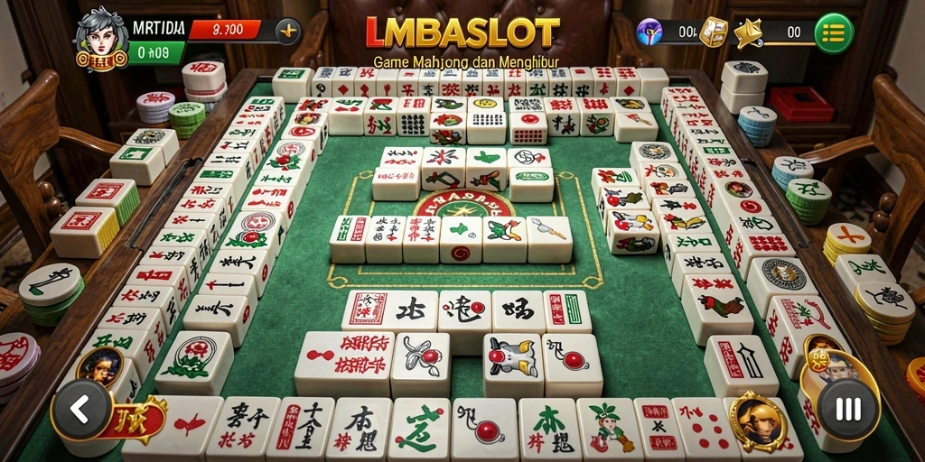 Tampilan menawan dari gameplay Mahjong di LMBASLOT.