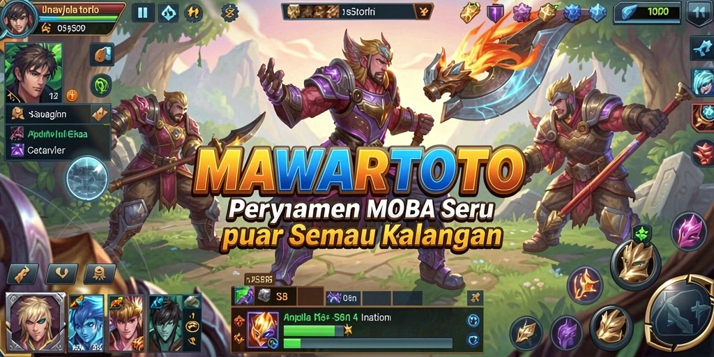 Screenshot gameplay MAWARTOTO menampilkan pertarungan tim yang seru.