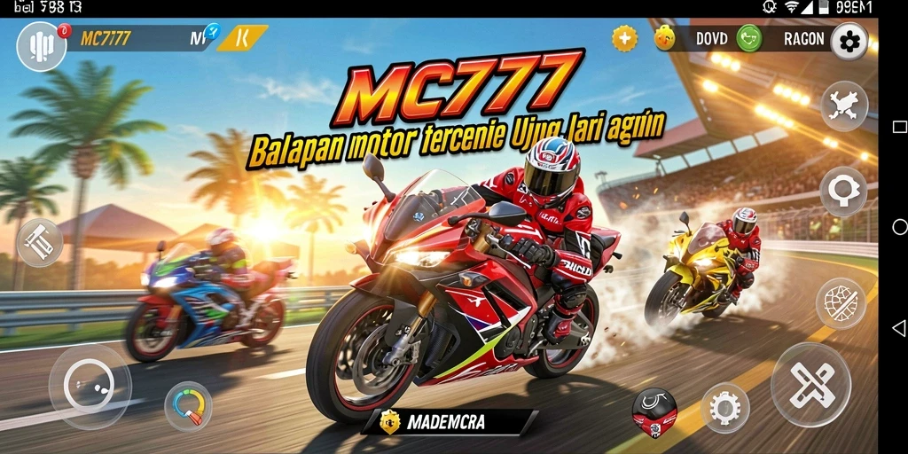 Gameplay menarik dengan aksi balapan motor yang intens.