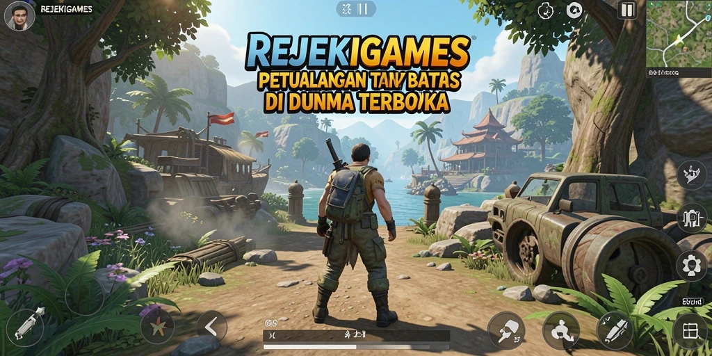 Pengalaman gameplay REJEKIGAMES di dunia terbuka yang luas.