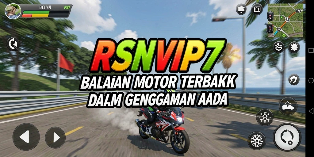 Gameplay seru balapan motor dengan trek menantang di RSNVIP7.